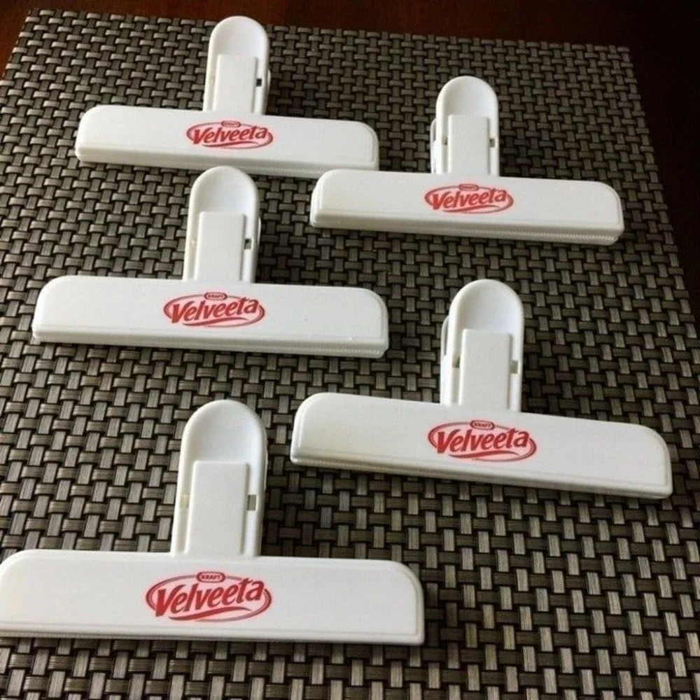 5x Kraft Velveta Plastic White Food Storage Clips